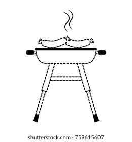 grill oven with sausages