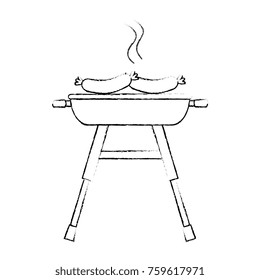grill oven with sausages