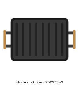 grill pan flat clipart vector illustration
