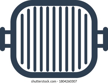 Icono de Grill Pan. Diseño de color plano. Ilustración vectorial.