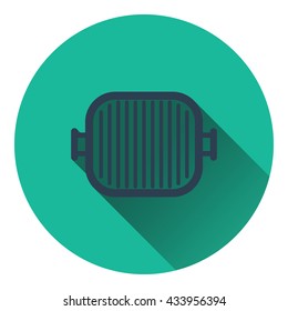Grill pan icon. Flat design. Vector illustration.