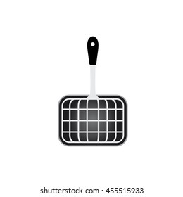 grill pan icon in flat style