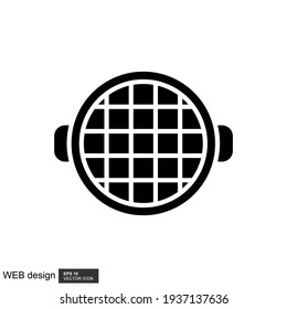 Grill pan icon. Vector illustration.