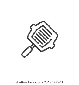 Grill Pan line icon. Linear style sign for mobile concept and web design. Grill pan outline vector icon. Symbol, logo illustration. Vector graphics