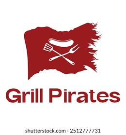 grill pirates minimalist logo design