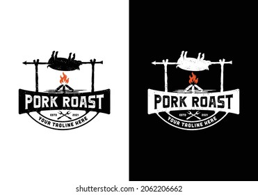 Grill, pork roast logo illustration design template inspiration