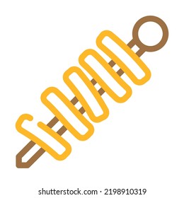 grill potatoes color icon vector. grill potatoes sign. isolated symbol illustration