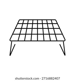 Grill Rack Titan ultraleichte Linie Ikone Vektor. Gitterträger Titan ultraleichte Zeichen. isoliertes Kontursymbol, schwarze Illustration