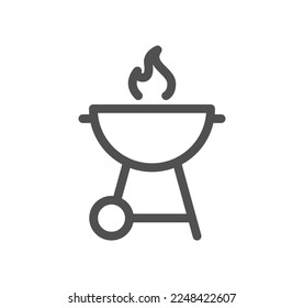 Grill related icon outline and linear vector.