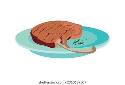 grill ribeye design vector isolated