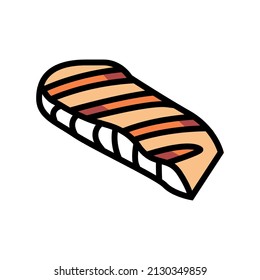 grill salmon color icon vector. grill salmon sign. isolated symbol illustration