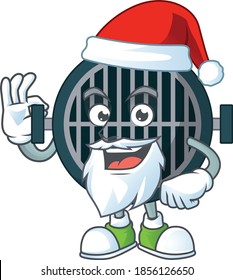 Grill Santa cartoon design concept with ok finger. Vector illustration