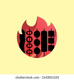 GRILL SATAY vector logo design, suitable use as icon, symbol and element design 