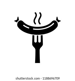 Grill sausage icon vector