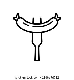 Grill sausage icon vector