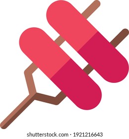 grill sausage icon or vector