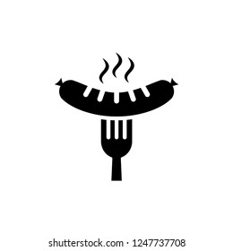 Grill sausage icon vector illustration.