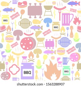 grill seamless pattern background icon.