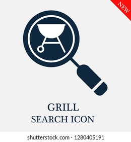 Grill search icon. Editable Grill search icon for web or mobile.