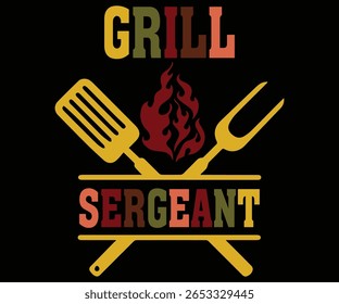 Grill Sergeant T-shirt, Barbeque , Kitchen Svg,BBQ design, Barbeque party, Funny Barbecue Quotes, Cut File for Cricut