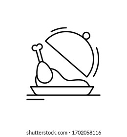 Grill, serve, chicken icon. Simple line, outline vector elements of kitchen object for ui and ux, website or mobile application