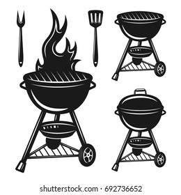 Grill Set Vector Objects Design Elements Stock Vector (Royalty Free ...