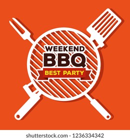 grill with slice and fork utensils to preparation