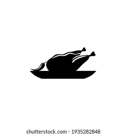 Grill Spicy Chicken Silhouette. Vector Illustration