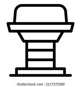 Grill stand icon outline vector. Bbq meat. Steak food