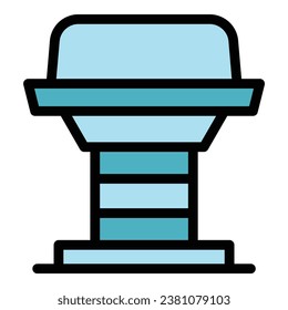 Grill stand icon outline vector. Bbq meat. Steak food color flat