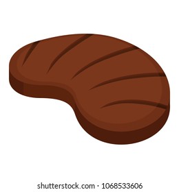 Grill steak icon. Flat illustration of grill steak vector icon for web