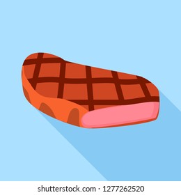 Grill steak icon. Flat illustration of grill steak vector icon for web design