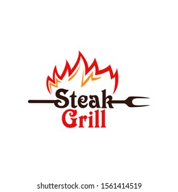 Grill Steak Logo Badges Vector Illustration Stock Vector (royalty Free 