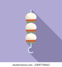 Grill stick icon flat vector. Meat food. Cook tool