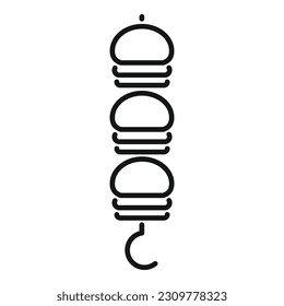 Grill stick icon outline vector. Meat food. Cook tool