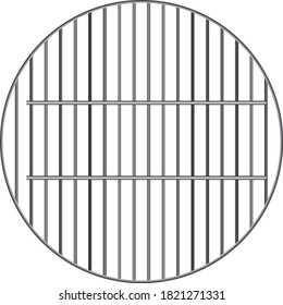 Grill surface for round barbecue. Vector illustration.