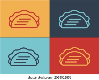 Grill Taco Logo Template, Simple Flat Icon of food,mexican,grilled