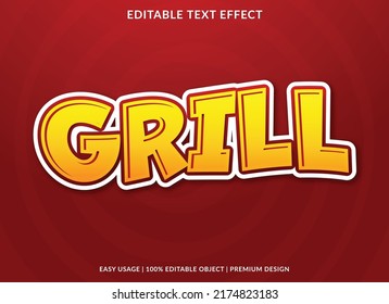 grill text effect template with editable layout and abstract style use for business logo and brand