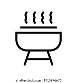 Grill thin line icon isolated on white background EPS Vector