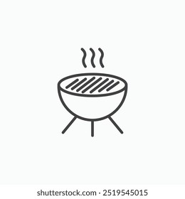 Grill thin liner icon isolated