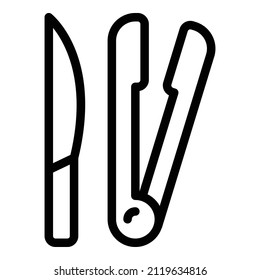 Grill tools icon outline vector. Fire bbq. Cook food