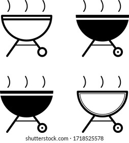 grill vector icon 4 pieces