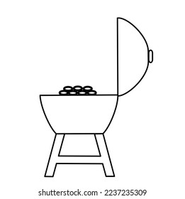 grill vector icon isolated on white background, vecor illustration, cook ware, kitchen ware