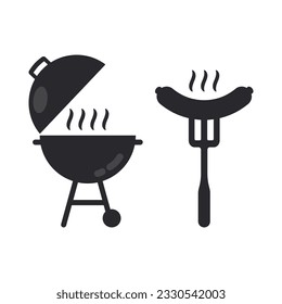Grill vector icon, isolated pictogram on white background.