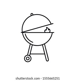 grill vector icon. Linear style sign for mobile concept and web design. Pixel vector graphics - Vector.