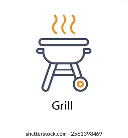 Grill Vector icon stock illustration