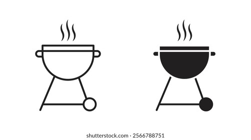 Grill vector line icon illustration