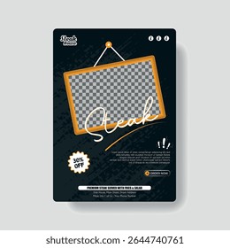 Grill Vibes Apenas - Steakhouse Promo Poster Design Template