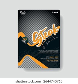 Grill Vibes Apenas - Steakhouse Promo Poster Design Template