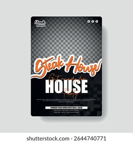 Grill Vibes Apenas - Steakhouse Promo Poster Design Template